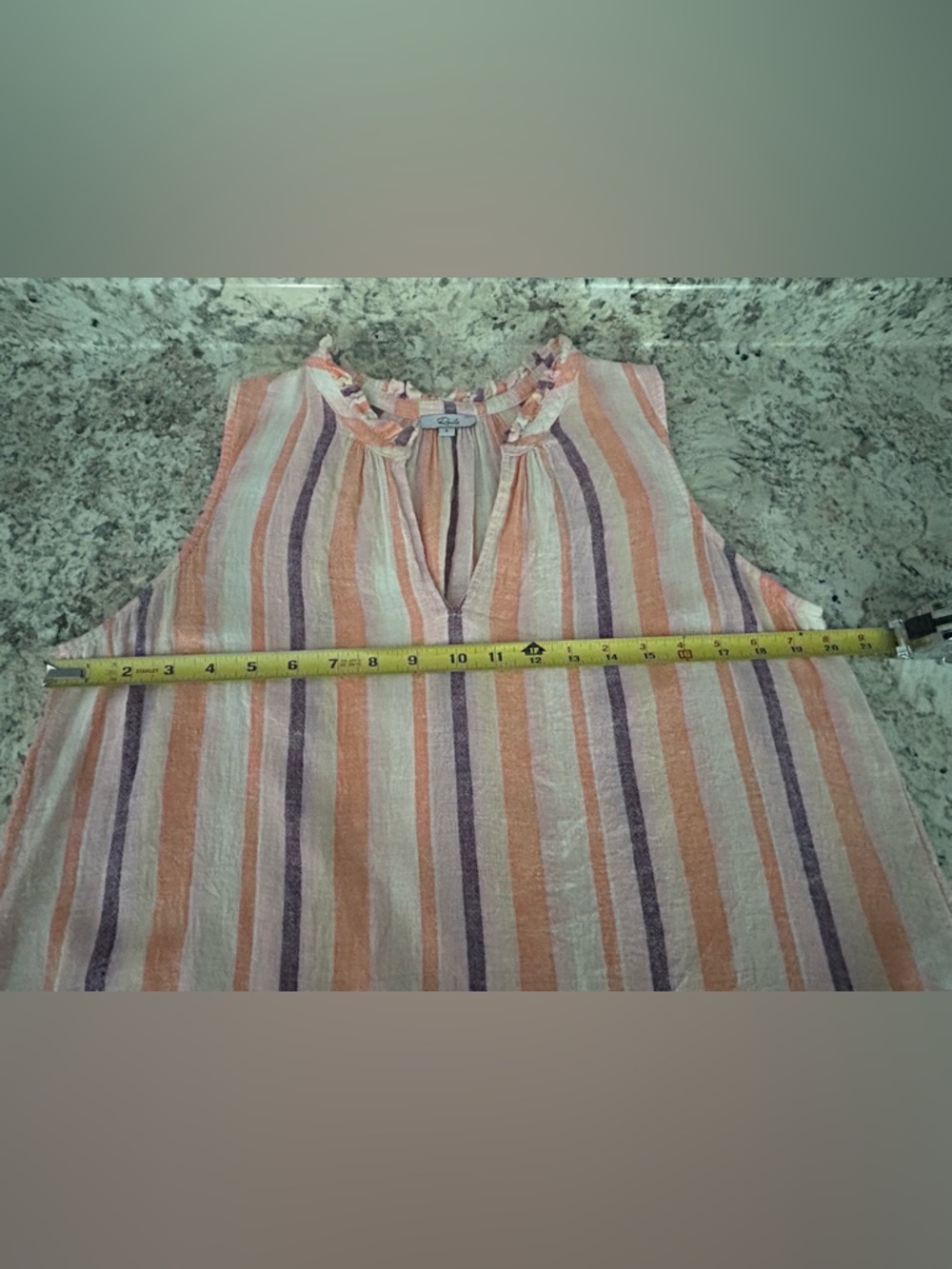 Rails Christy Luxe Linen Sleeveless Top Papaya Stripe Purple Orange Pink Size S - Picture 12 of 13